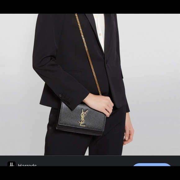 KATE SMALL CHAIN BAG IN GRAIN DE POUDRE EMBOSSED LEATHER - Picture 6 of 7